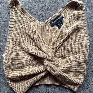 Streetwear Society Beige Twist Knit Crop Top
